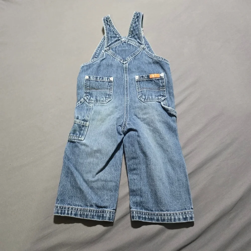 Gymboree Denim Overalls Toddler 18-24 Months Blue Carpenter Snaps 100% Cotton